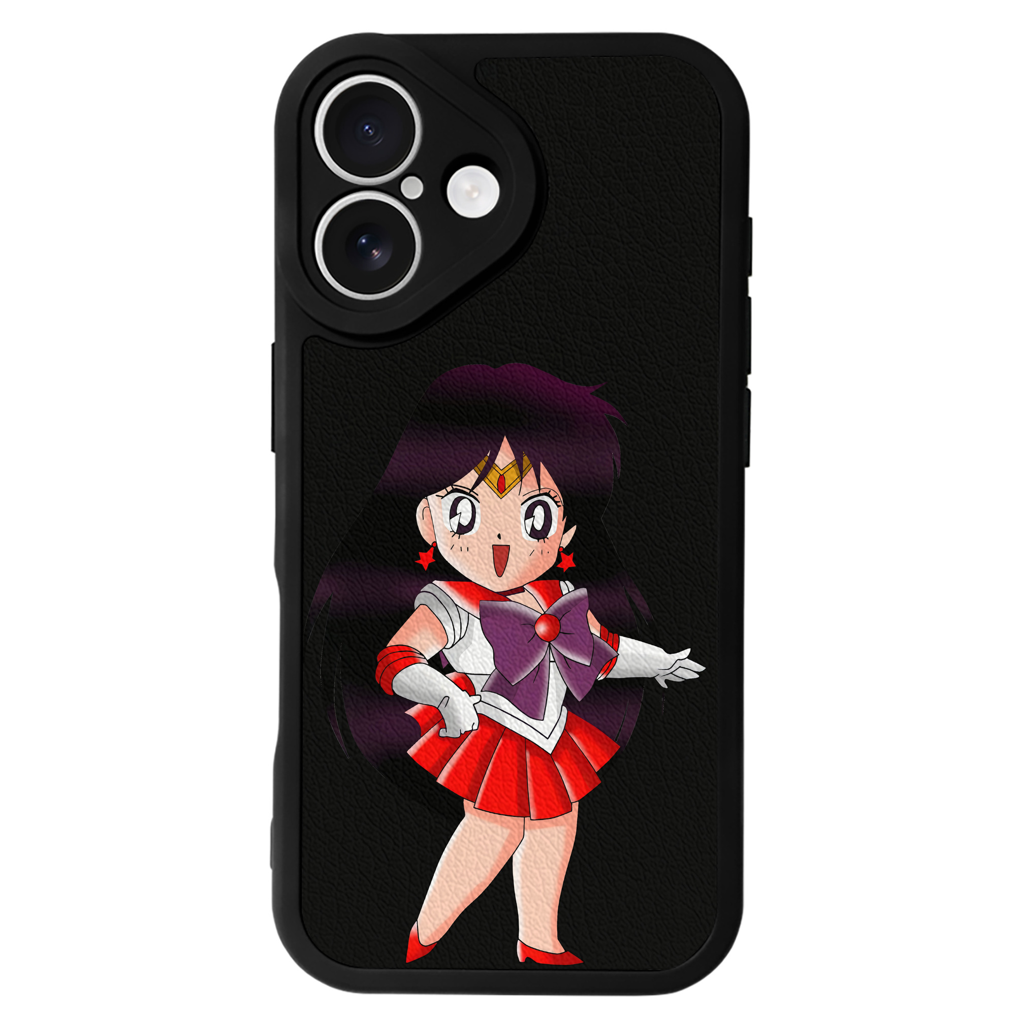 （画像用） 美少女戦士セーラームーン 火野レイ ひの レイ Sailor Moon Hino Rei （セーラーマーズ,Sailor Mars） 【iPhone 16シリーズ対応】シリコンスマホケース（レザー調） 材質：シリコン
